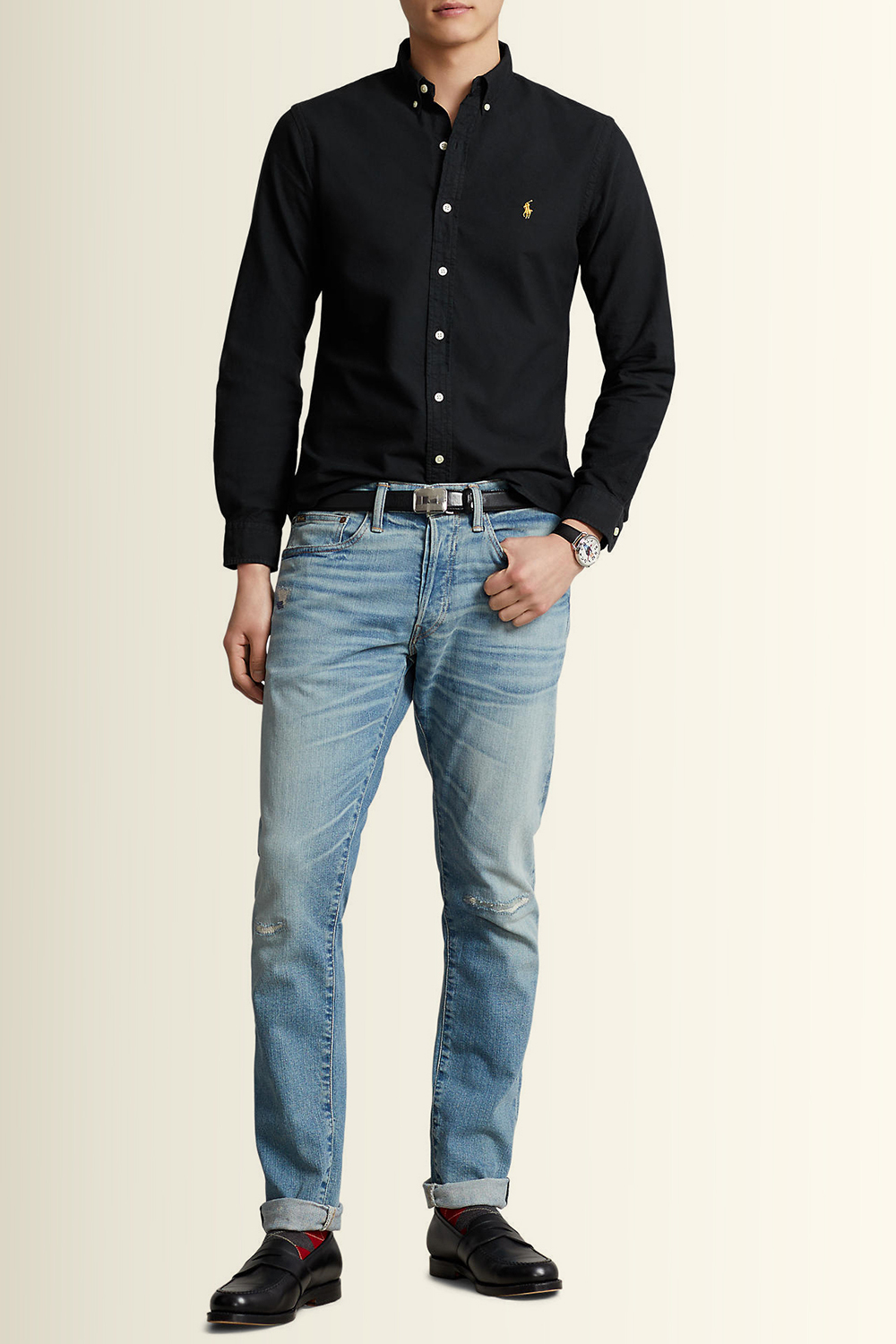 תמונת כל הלוק של חולצה מכופתרת סלים פיט POLO RALPH LAUREN